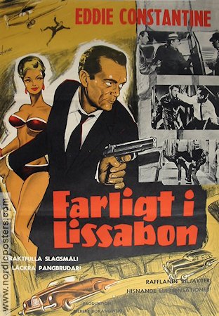 Farligt i Lissabon 1961 movie poster Eddie Constantine