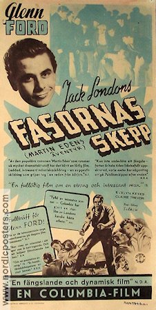 The Adventures of Martin Eden 1942 movie poster Glenn Ford Writer: Jack London