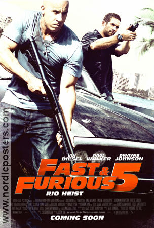 Fast Five 2011 movie poster Paul Walker Vin Diesel Dwayne Johnson Justin Lin Cars and racing