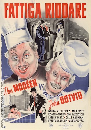 Fattiga riddare 1944 movie poster Thor Modéen John Botvid