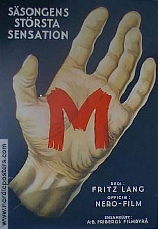 M Eine Stadt sucht einen Mörder 1931 movie poster Peter Lorre Fritz Lang