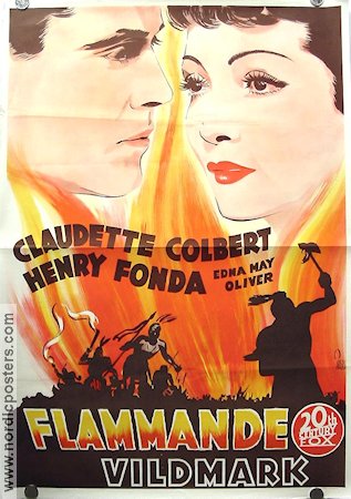 Drums Along the Mohawk 1940 movie poster Claudette Colbert Henry Fonda John Ford