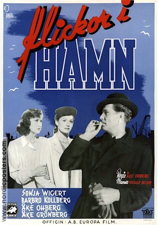 Flickor i hamn 1945 movie poster Sonja Wigert Barbro Kollberg Åke Ohberg