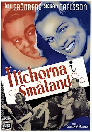 Flickorna i Småland 1945 movie poster Sickan Carlsson Åke Grönberg Schamyl Bauman
