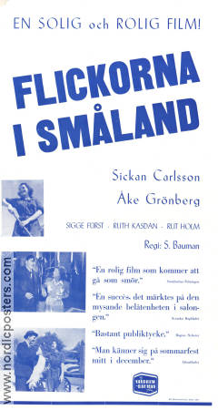 Flickorna i Småland 1945 poster Sickan Carlsson Schamyl Bauman