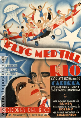 Flying Down to Rio 1933 movie poster Dolores del Rio Fred Astaire Ginger Rogers Thornton Freeland