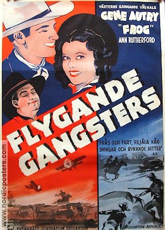 Flygande gangsters 1941 movie poster Gene Autry Ann Rutherford Planes