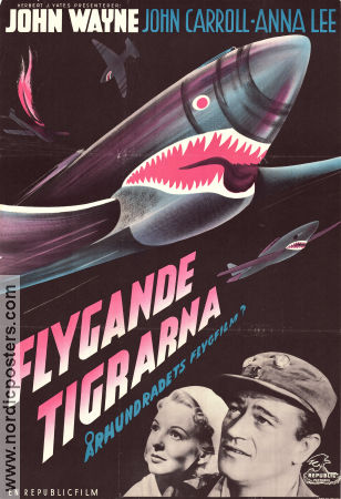 Flying Tigers 1942 movie poster John Wayne John Carroll Anna Lee David Miller Planes