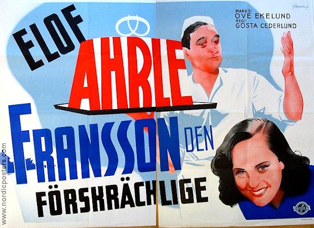 Fransson den förskräcklige 1941 movie poster Elof Ahrle Find more: Large poster