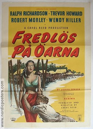 Outcast of the Islands 1952 movie poster Ralph Richardson Trevor Howard Carol Reed