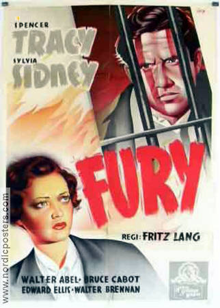 Fury 1936 movie poster Spencer Tracy Sylvia Sidney Fritz Lang
