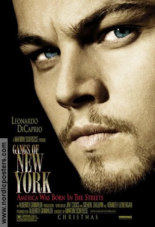 Gangs of New York 2002 movie poster Leonardo DiCaprio Martin Scorsese Gangs