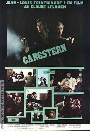 Gangstern 1970 poster Jean-Louis Trintignant Daniele Delorme Charles Gérard Claude Lelouch