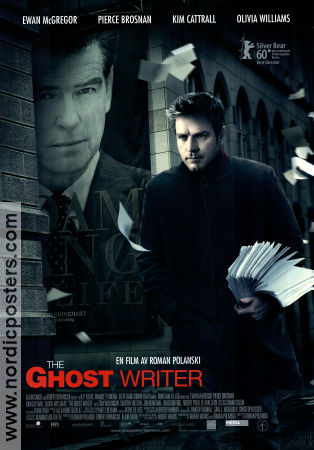 The Ghost Writer 2010 movie poster Ewan McGregor Pierce Brosnan Olivia Williams Roman Polanski