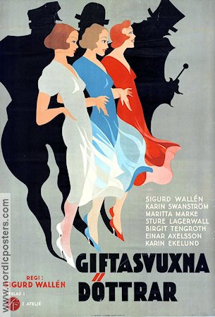 Giftasvuxna döttrar 1933 movie poster Sigurd Wallén Karin Swanström Maritta Marke Birgit Tengroth