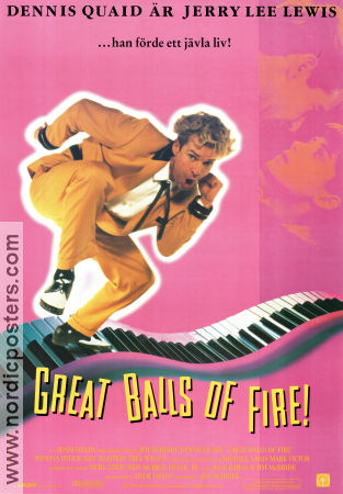 Great Balls of Fire 1989 movie poster Dennis Quaid Winona Ryder John Doe Jim McBride Find more: Jerry Lee Lewis Instruments Rock and pop