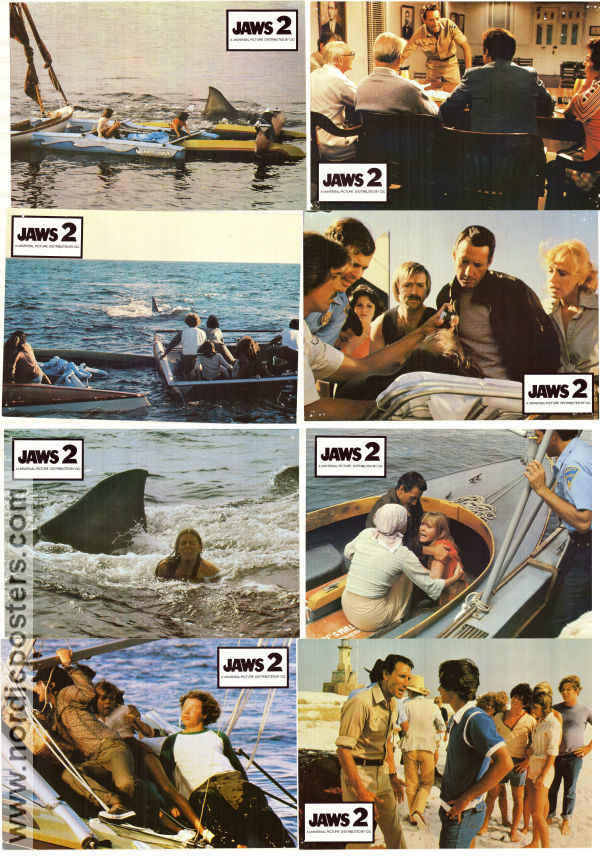 Jaws 2 1978 lobby card set Roy Scheider Lorraine Gary Murray Hamilton Jeannot Szwarc