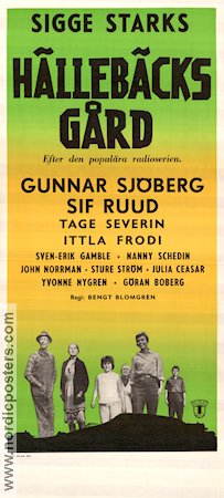 Hällebäcks gård 1961 movie poster Gunnar Sjöberg Sif Ruud Tage Severin Ittla Frodi Sven-Eric Gamble Bengt Blomgren Writer: Sigge Stark