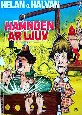 Hämnden är ljuv 1967 movie poster Laurel and Hardy Helan och Halvan