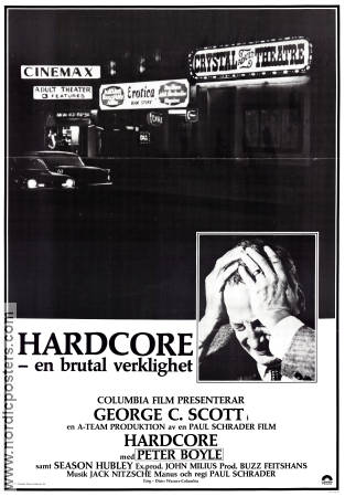 Hardcore 1979 movie poster George C Scott Peter Boyle Season Hubley Paul Schrader
