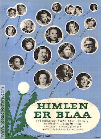 Himlen er blaa 1954 movie poster Svend Aage Lorentz Denmark