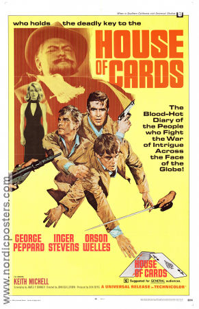 House of Cards 1969 movie poster George Peppard Inger Stevens Orson Welles John Guillermin