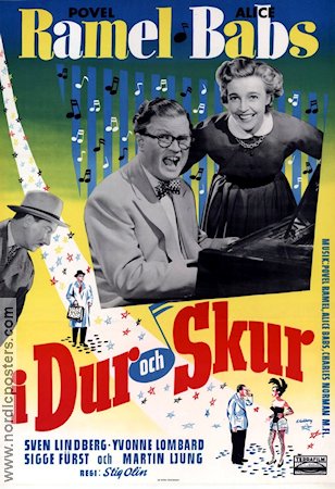 I dur och skur 1953 movie poster Povel Ramel Alice Babs Sven Lindberg Stig Olin