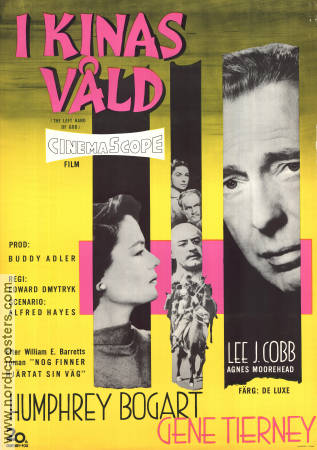 The Left Hand of God 1955 movie poster Humphrey Bogart Gene Tierney Lee J Cobb Edward Dmytryk Asia