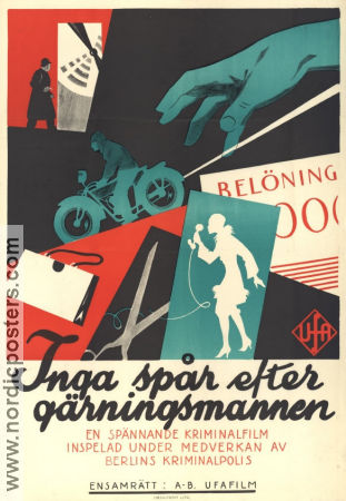 Vom Täter fehlt jede Spur 1928 movie poster Hanni Weisse Gritta Ley Constantin J David