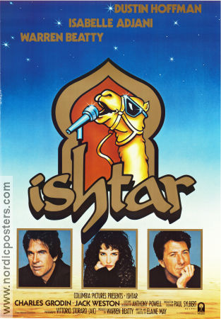 Ishtar 1987 movie poster Dustin Hoffman Isabelle Adjani Warren Beatty Charles Grodin Elaine May
