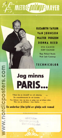 The Last Time I Saw Paris 1954 movie poster Elizabeth Taylor Van Johnson Richard Brooks