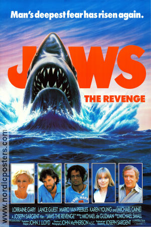 Jaws the Revenge 1987 movie poster Lorraine Gary Michael Caine Joseph Sargent Fish and shark