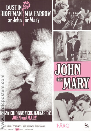 John and Mary 1969 movie poster Dustin Hoffman Mia Farrow Michael Tolan Peter Yates