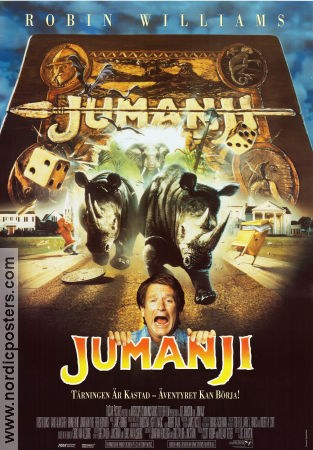 Jumanji 1995 movie poster Robin Williams Kirsten Dunst Bonnie Hunt Joe Johnston