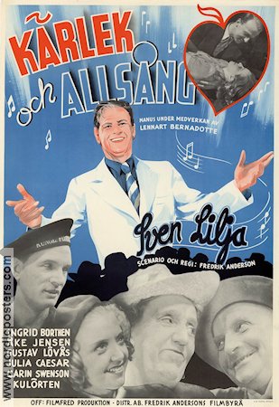 Kärlek och allsång 1950 movie poster Sven Lilja