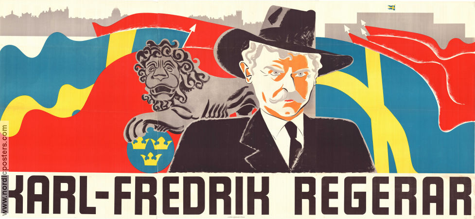 Karl-Fredrik regerar 1934 poster Sigurd Wallén
