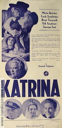 Katrina 1943 movie poster Märta Ekström Frank Sundström Hampe Faustman Gustaf Edgren Skärgård