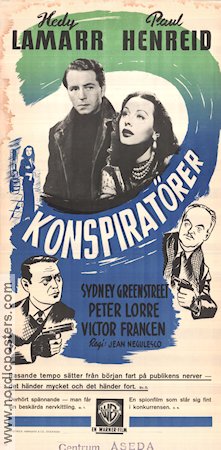 The Conspirators 1944 movie poster Hedy Lamarr Paul Henreid