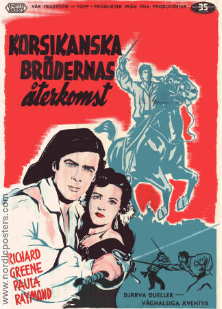 The Bandits of Corsica 1954 movie poster Richard Greene