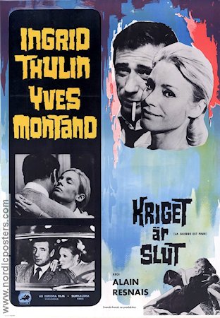 La guerre est finie 1966 movie poster Ingrid Thulin Yves Montand Alain Resnais
