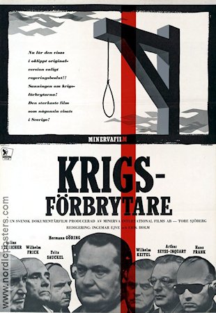 Krigsförbrytare 1962 movie poster Tore Sjöberg Hermann Göring War