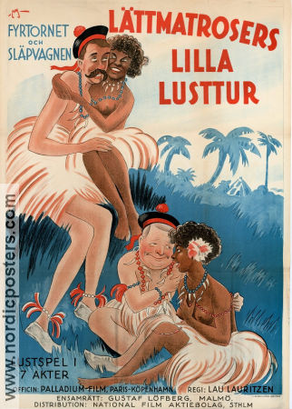 Hallo Afrika forude 1929 movie poster Fy og Bi Carl Schenström Harald Madsen Lau Lauritzen Denmark