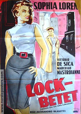 Peccato che sia 1956 movie poster Sophia Loren Marcello Mastroianni