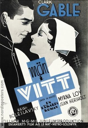 Men in White 1934 movie poster Clark Gable Myrna Loy Medicine and hospital