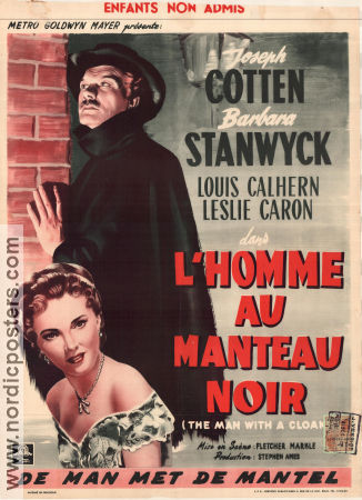 The Man with a Cloak 1951 movie poster Joseph Cotten Barbara Stanwyck Fletcher Markle