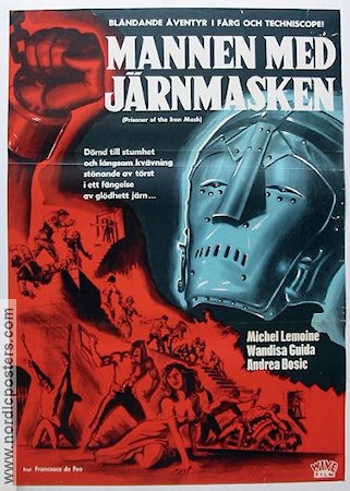 Prisoner of the Iron Mask 1962 movie poster Michel Lemoine Adventure and matine