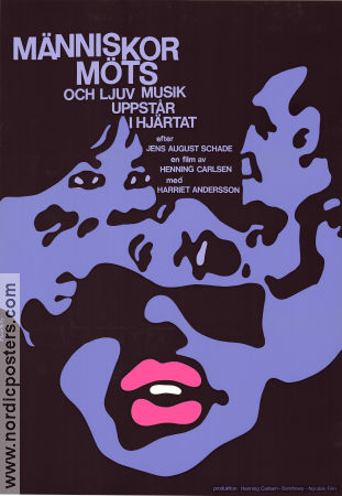 Människor möts och ljuv musik uppstår i hjärtat 1967 movie poster Harriet Andersson Preben Neergaard Eva Dahlbeck Henning Carlsen Denmark Artistic posters
