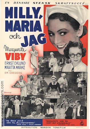 Milly Maria och jag 1938 movie poster Marguerite Viby Ernst Eklund Emanuel Gregers