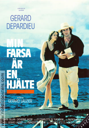 Mon pere ce héros 1994 movie poster Gerard Depardieu Marie Gillain Gérard Lauzier Beach