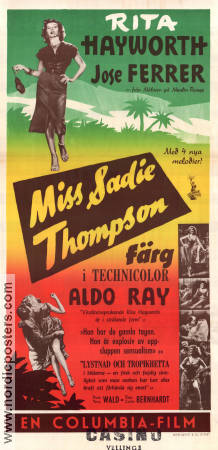 Miss Sadie Thompson 1954 poster Rita Hayworth Curtis Bernhardt